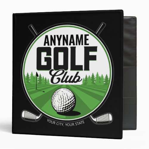 Personalized NAME Golfing Pro Golf Club Player  3 Ring Binder