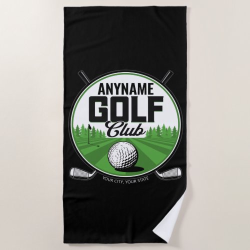 Personalized NAME Golfing Pro Golf Club Player  Beach Towel