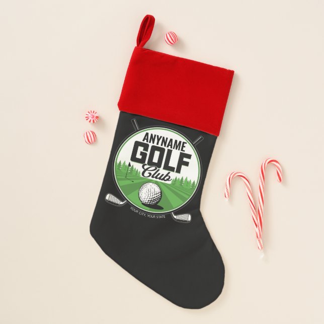 Personalized NAME Golfing Pro Golf Club Player   Christmas Stocking (Front)