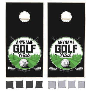 Personalized NAME Golfing Pro Golf Club Player Cornhole Set