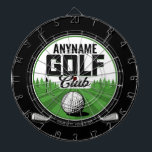 Personalized NAME Golfing Pro Golf Club Player   Dart Board<br><div class="desc">Golfer ADD NAME Pro Golf Player Club design - featuring Golf Putters,  Ball on Green. Customize with your Name or Custom Text!</div>