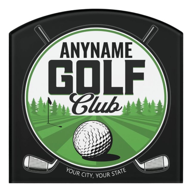 Personalized NAME Golfing Pro Golf Club Player   Door Sign (Contour Front)