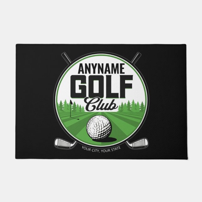 Personalized NAME Golfing Pro Golf Club Player  Doormat (Front)