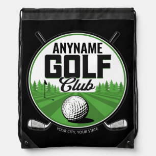 Personalized NAME Golfing Pro Golf Club Player Drawstring Bag