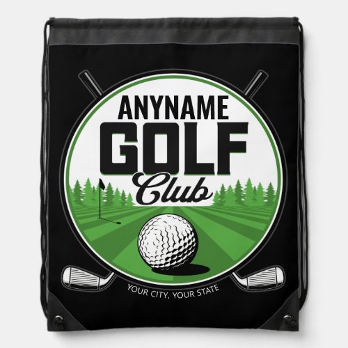 Personalized NAME Golfing Pro Golf Club Player Drawstring Bag