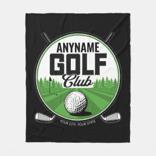 Personalized NAME Golfing Pro Golf Club Player Fleece Blanket