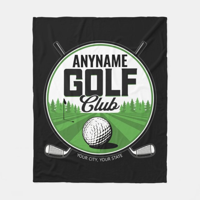 Personalized NAME Golfing Pro Golf Club Player  Fleece Blanket (Front)
