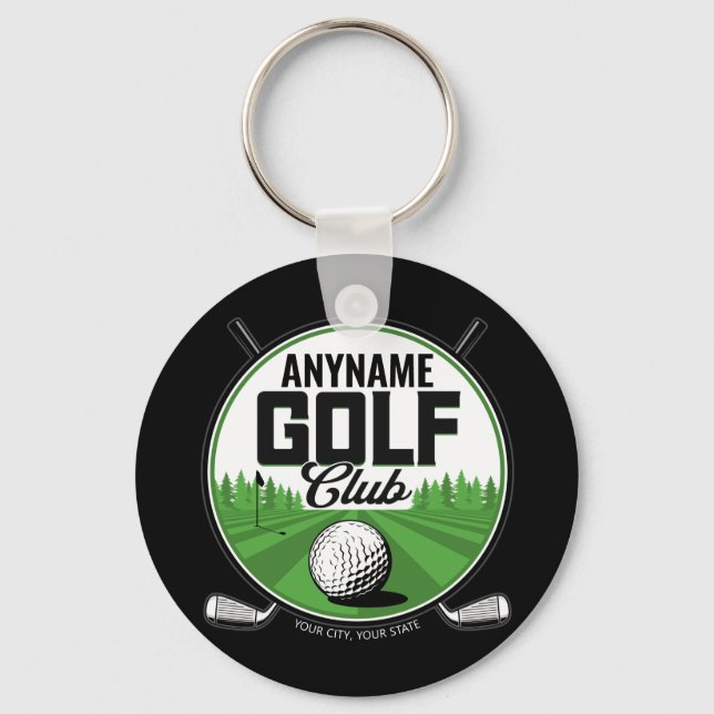 Personalized NAME Golfing Pro Golf Club Player   Keychain (Front)