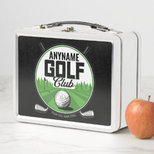 Personalized NAME Golfing Pro Golf Club Player Metal Lunch Box