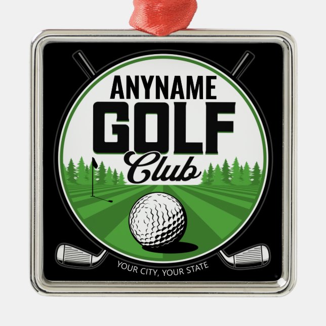 Personalized NAME Golfing Pro Golf Club Player   Metal Ornament (Front)