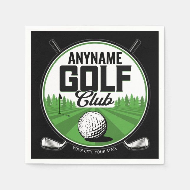 Personalized NAME Golfing Pro Golf Club Player  Napkins (Front)