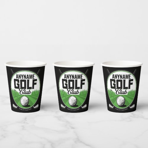 Personalized NAME Golfing Pro Golf Club Player   Paper Cups
