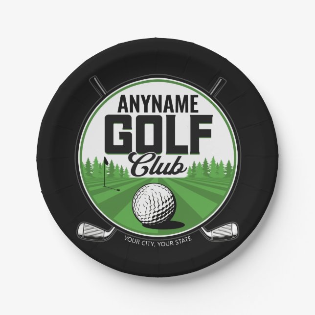 Personalized NAME Golfing Pro Golf Club Player   Paper Plates (Front)