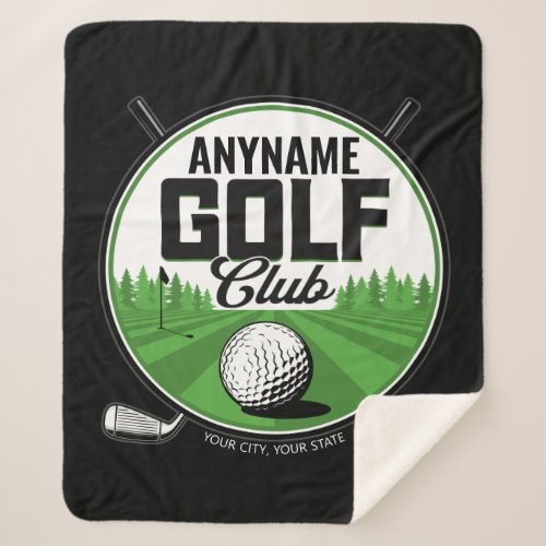 Personalized NAME Golfing Pro Golf Club Player  Sherpa Blanket