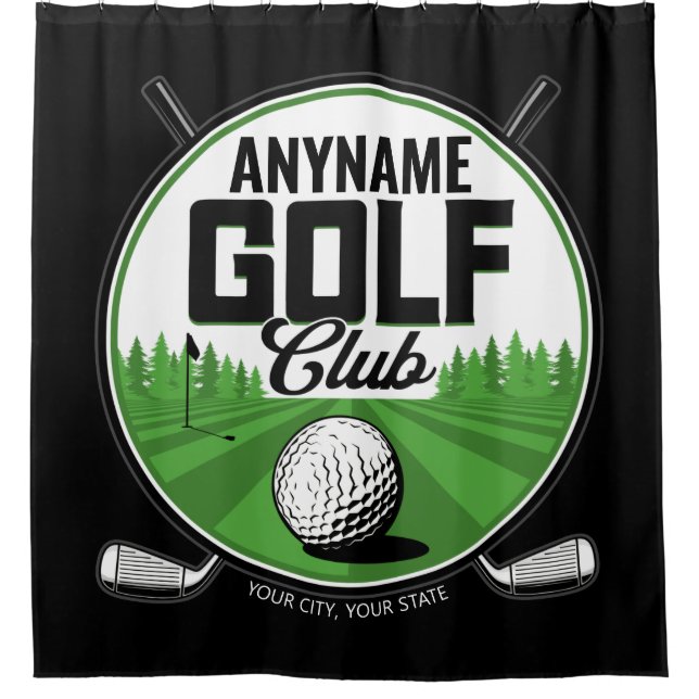Personalized NAME Golfing Pro Golf Club Player  Shower Curtain (Front)