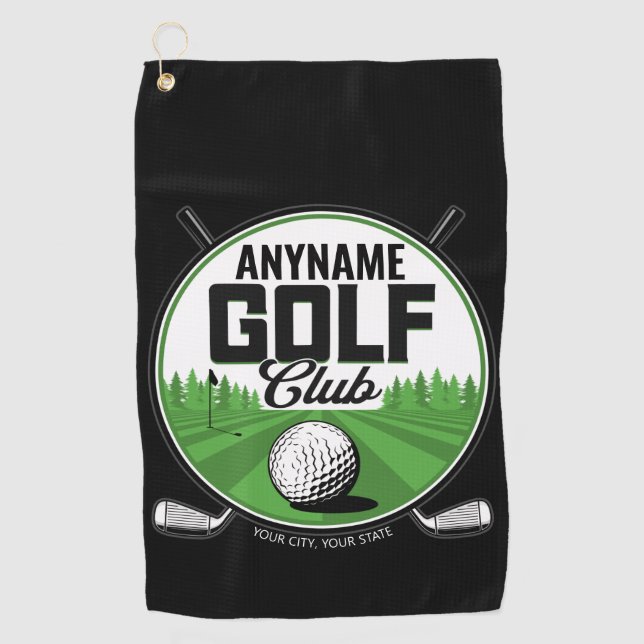 Personalized NAME Golfing Pro Golf Club Player   Towel (Front)