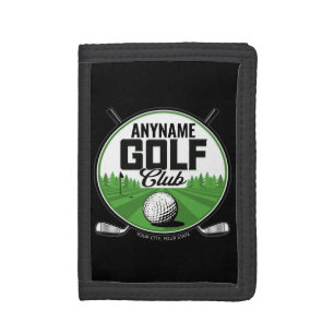 Personalized NAME Golfing Pro Golf Club Player  Tri-fold Wallet