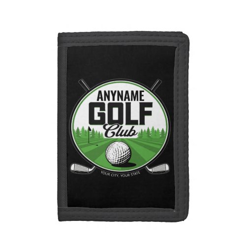 Personalized NAME Golfing Pro Golf Club Player  Trifold Wallet