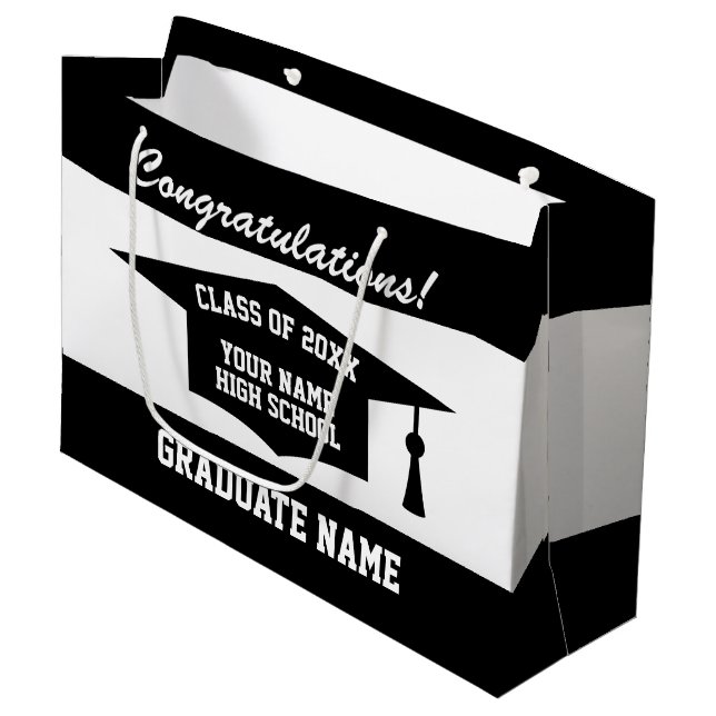 Personalized name graduation Class of 2025 big Large Gift Bag (Front Angled)