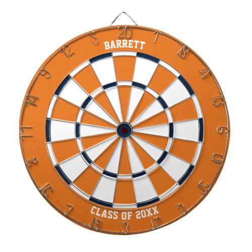 Personalized Name Graduation Gift  Orange  Blue Dart Board