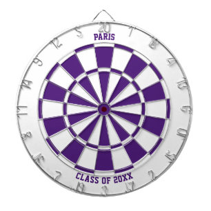 Personalized Name Graduation Gift Purple & White Dart Board