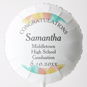 Personalized Name Graduation Watercolors Balloon