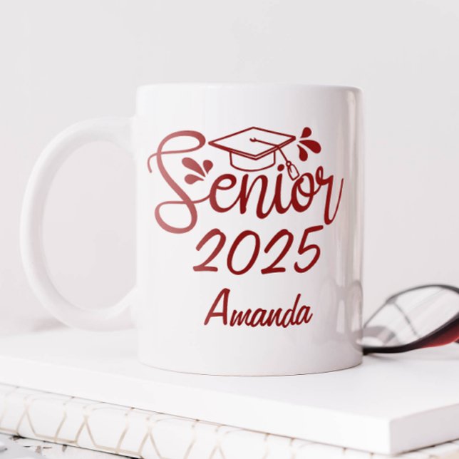 Personalized Name Graduation Year Coffee Mug (Personalized Senior 2025 Mug)