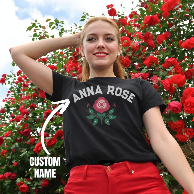 Personalized Name Graphic Rose Custom Gift for Her T-Shirt (Personalized Name Graphic Rose Custom Gift for Her T-Shirt)