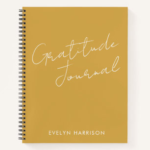 Personalized Name Gratitude Journal Dusty Yellow
