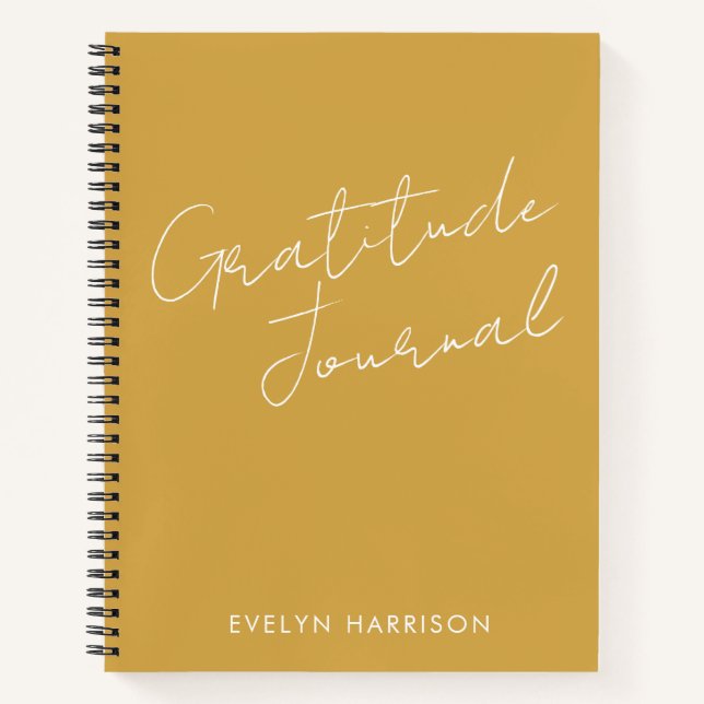 Personalized Name Gratitude Journal Dusty Yellow (Front)