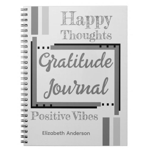 Personalized name gratitude journal grey