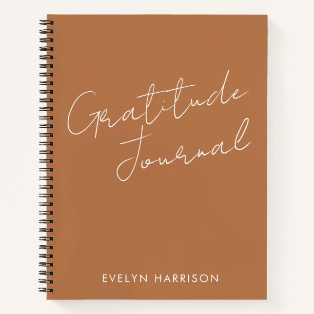 Personalized Name Gratitude Journal in Terracotta (Front)