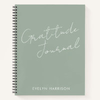 Personalized Name Gratitude Journal Sage Green