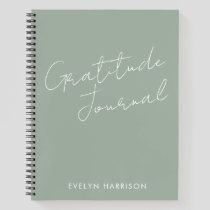 Personalized Name Gratitude Journal Sage Green