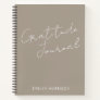 Personalized Name Gratitude Journal Taupe Brown