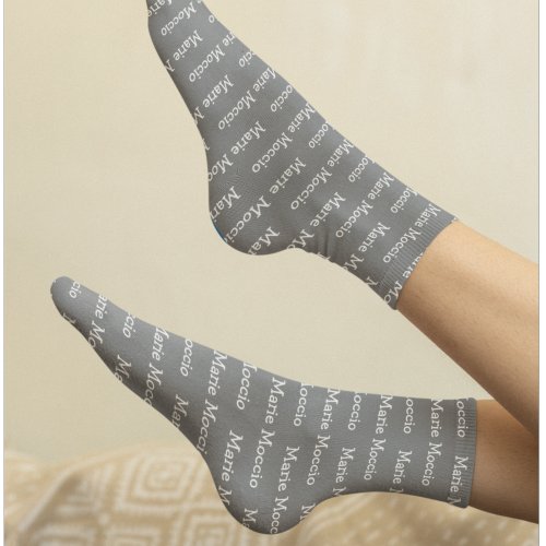 Personalized Name Gray Socks