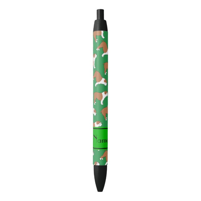 Personalized name green Bulldog Pen (Front Vertical)