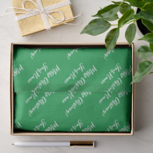 Personalized name green Christmas tissue paper