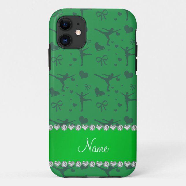 Personalized name green figure skating Case-Mate iPhone case (Back)