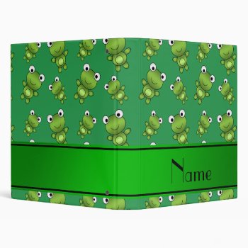 Personalized Name Green Frogs 3 Ring Binder by Brothergravydesigns at Zazzle