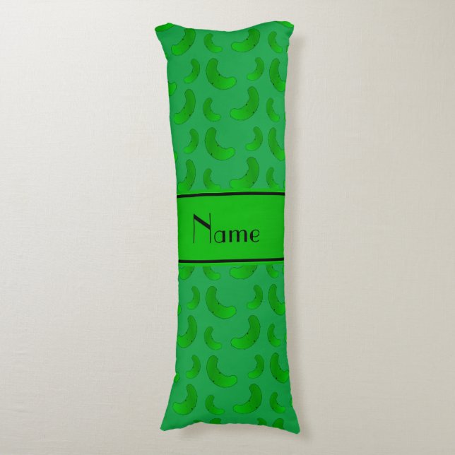 Personalized name green green pickles body pillow (Front Vertical)