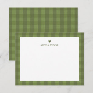 Personalized Name Green Heart Note Card