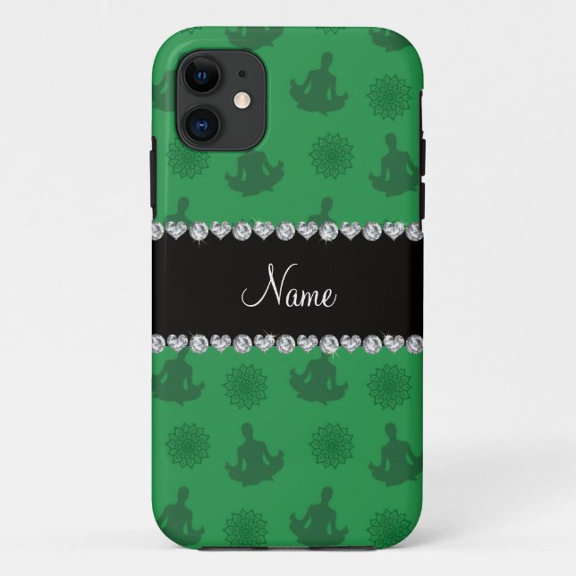 Personalized name green yoga pattern Case-Mate iPhone case (Back)
