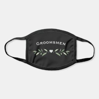 Personalized name greenery groomsmen face mask