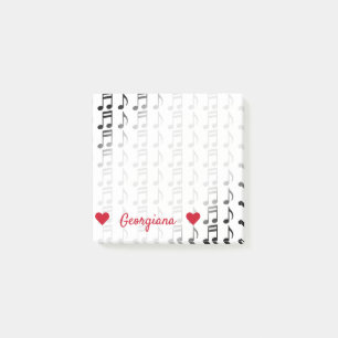 Personalized Name + Grid of Musical Notes Notes