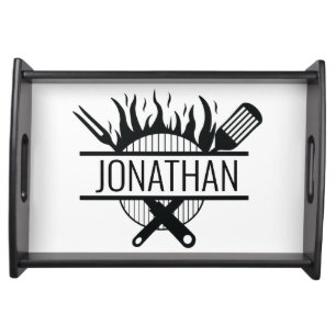 Personalized Name Grill Master BBQ Serving Tray