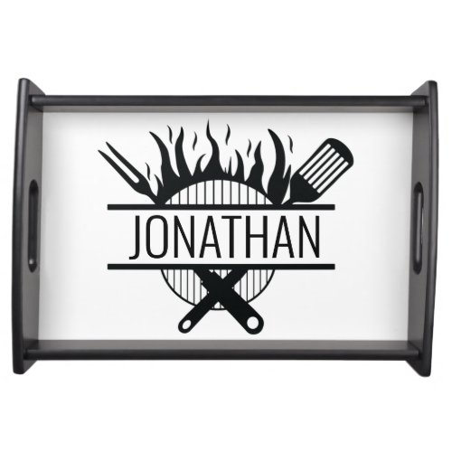 Personalized Name Grill Master BBQ  Serving Tray