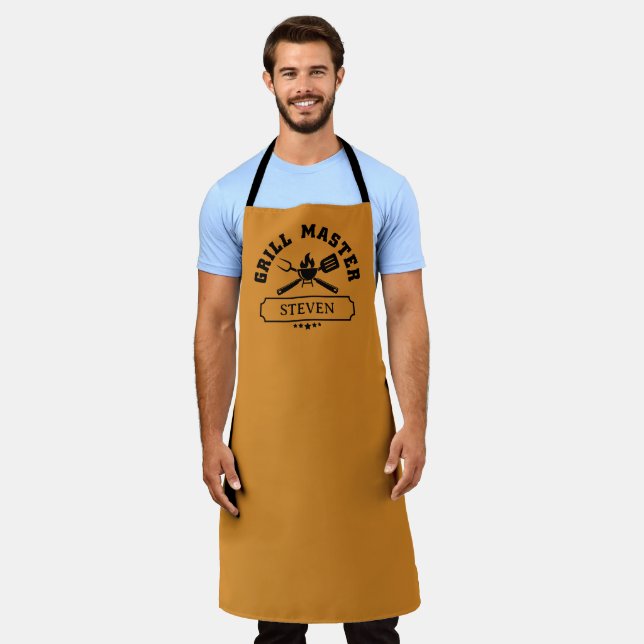 Personalized Name Grill Master Name Apron (Worn)