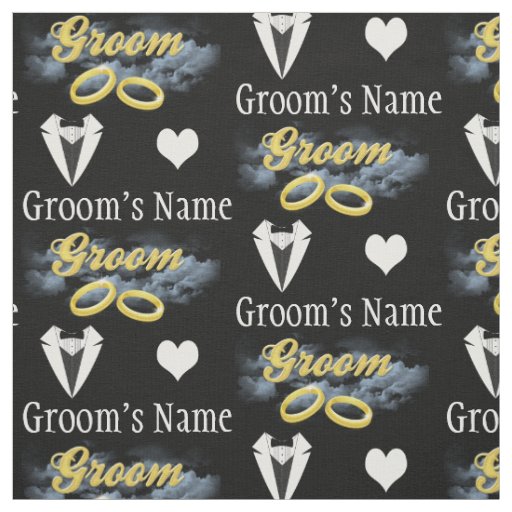 Personalized Name Groom Bridal Party Wedding Fabric