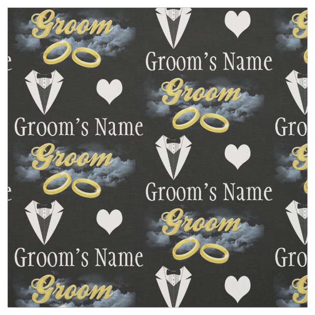 Personalized Name Groom Bridal Party Wedding Fabric (Swatch)